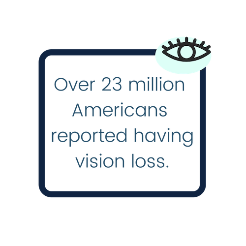 Over 23 million Americans reported having vision loss.