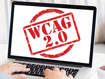 laptop screen with wcag 2.0 on it