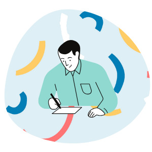 person writing on paper