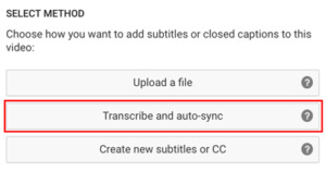 Select "transcribe and auto-sync"